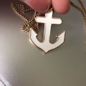 White and Gold anchor necklace